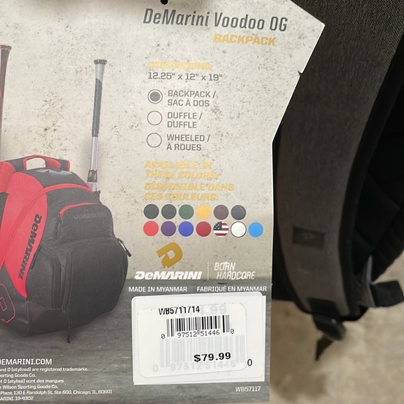 DeMarini Voodoo OG heather grey batpack. New,original packaging from DeM… - Picture 4 of 6